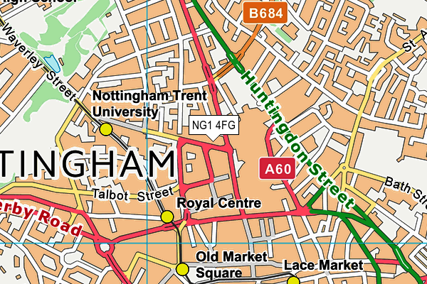 NG1 4FG map - OS VectorMap District (Ordnance Survey) NG1 4FG map - OS VectorMap District (Ordnance Survey)