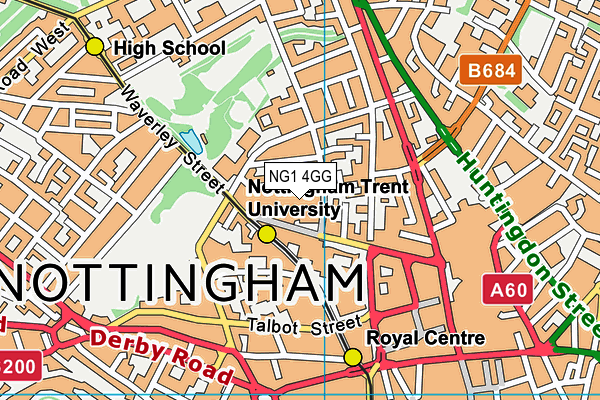 NG1 4GG map - OS VectorMap District (Ordnance Survey) NG1 4GG map - OS VectorMap District (Ordnance Survey)