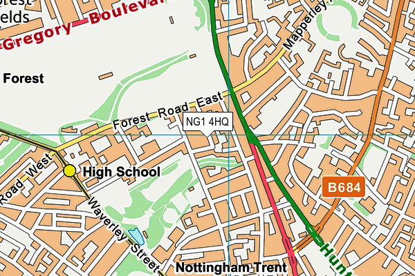 NG1 4HQ map - OS VectorMap District (Ordnance Survey) NG1 4HQ map - OS VectorMap District (Ordnance Survey)