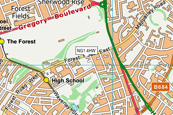 NG1 4HW map - OS VectorMap District (Ordnance Survey) NG1 4HW map - OS VectorMap District (Ordnance Survey)