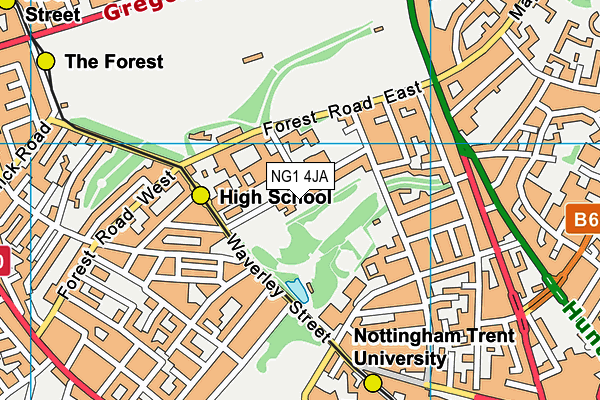 NG1 4JA map - OS VectorMap District (Ordnance Survey) NG1 4JA map - OS VectorMap District (Ordnance Survey)