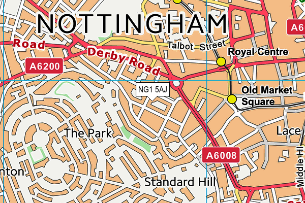 NG1 5AJ map - OS VectorMap District (Ordnance Survey) NG1 5AJ map - OS VectorMap District (Ordnance Survey)