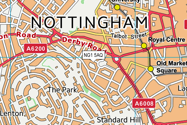 NG1 5AQ map - OS VectorMap District (Ordnance Survey) NG1 5AQ map - OS VectorMap District (Ordnance Survey)