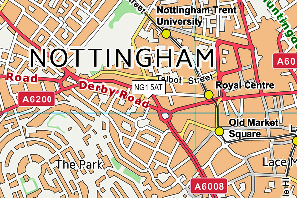 NG1 5AT map - OS VectorMap District (Ordnance Survey)