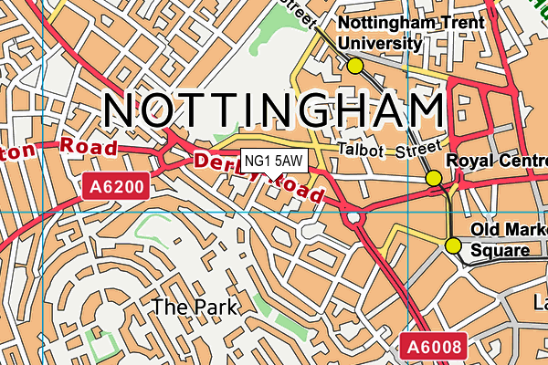 NG1 5AW map - OS VectorMap District (Ordnance Survey)