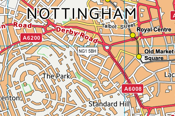 NG1 5BH map - OS VectorMap District (Ordnance Survey) NG1 5BH map - OS VectorMap District (Ordnance Survey)