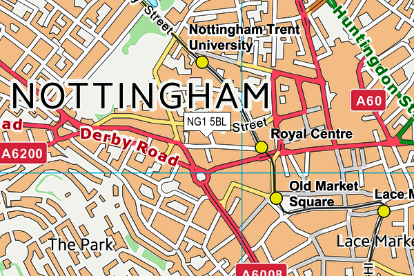 NG1 5BL map - OS VectorMap District (Ordnance Survey) NG1 5BL map - OS VectorMap District (Ordnance Survey)