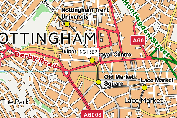 NG1 5BP map - OS VectorMap District (Ordnance Survey) NG1 5BP map - OS VectorMap District (Ordnance Survey)