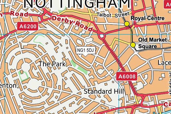 NG1 5DJ map - OS VectorMap District (Ordnance Survey) NG1 5DJ map - OS VectorMap District (Ordnance Survey)
