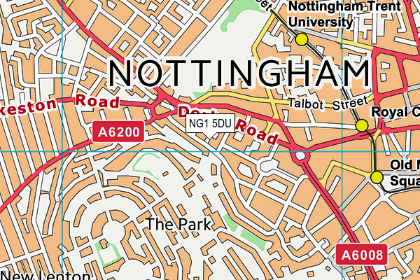 NG1 5DU map - OS VectorMap District (Ordnance Survey) NG1 5DU map - OS VectorMap District (Ordnance Survey)