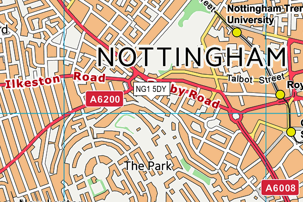 NG1 5DY map - OS VectorMap District (Ordnance Survey) NG1 5DY map - OS VectorMap District (Ordnance Survey)