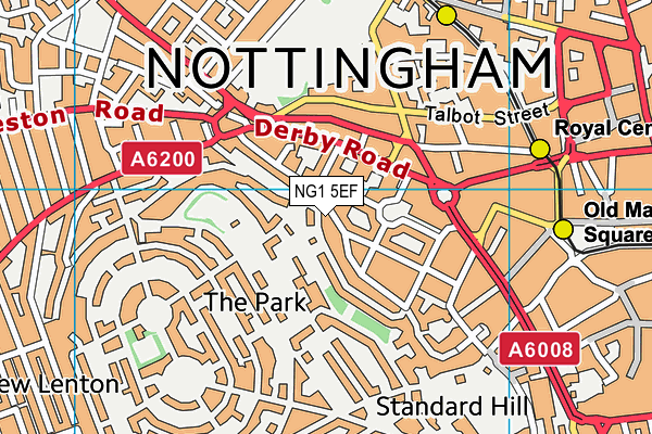 NG1 5EF map - OS VectorMap District (Ordnance Survey) NG1 5EF map - OS VectorMap District (Ordnance Survey)