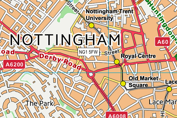 NG1 5FW map - OS VectorMap District (Ordnance Survey) NG1 5FW map - OS VectorMap District (Ordnance Survey)