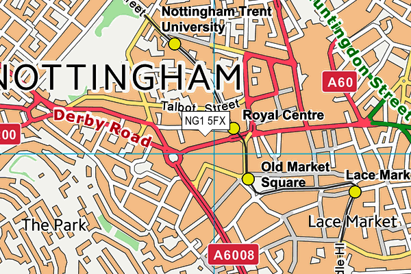 NG1 5FX map - OS VectorMap District (Ordnance Survey) NG1 5FX map - OS VectorMap District (Ordnance Survey)