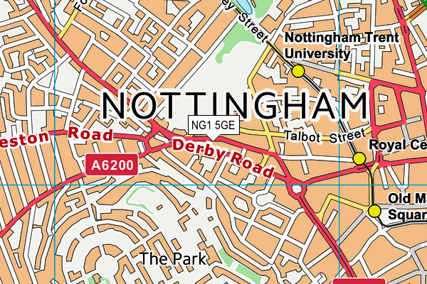 NG1 5GE map - OS VectorMap District (Ordnance Survey) NG1 5GE map - OS VectorMap District (Ordnance Survey)
