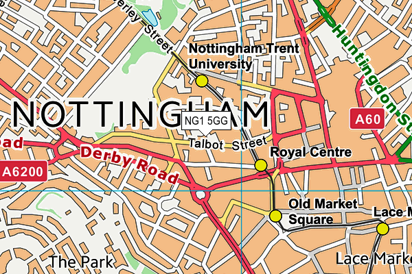 NG1 5GG map - OS VectorMap District (Ordnance Survey)