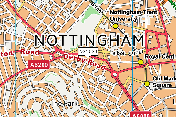 NG1 5GJ map - OS VectorMap District (Ordnance Survey) NG1 5GJ map - OS VectorMap District (Ordnance Survey)