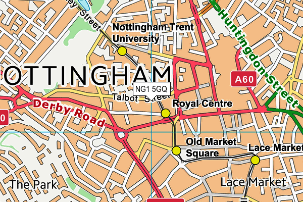 NG1 5GQ map - OS VectorMap District (Ordnance Survey) NG1 5GQ map - OS VectorMap District (Ordnance Survey)