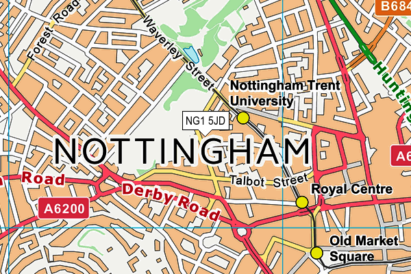 NG1 5JD map - OS VectorMap District (Ordnance Survey)