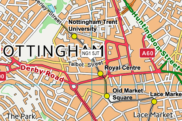 NG1 5JT map - OS VectorMap District (Ordnance Survey) NG1 5JT map - OS VectorMap District (Ordnance Survey)