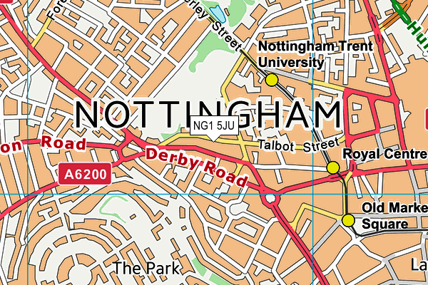 NG1 5JU map - OS VectorMap District (Ordnance Survey) NG1 5JU map - OS VectorMap District (Ordnance Survey)