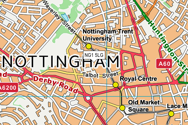NG1 5LG map - OS VectorMap District (Ordnance Survey) NG1 5LG map - OS VectorMap District (Ordnance Survey)