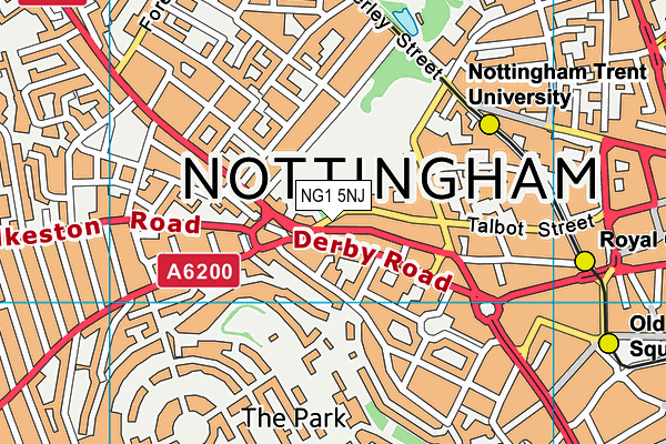 NG1 5NJ map - OS VectorMap District (Ordnance Survey) NG1 5NJ map - OS VectorMap District (Ordnance Survey)
