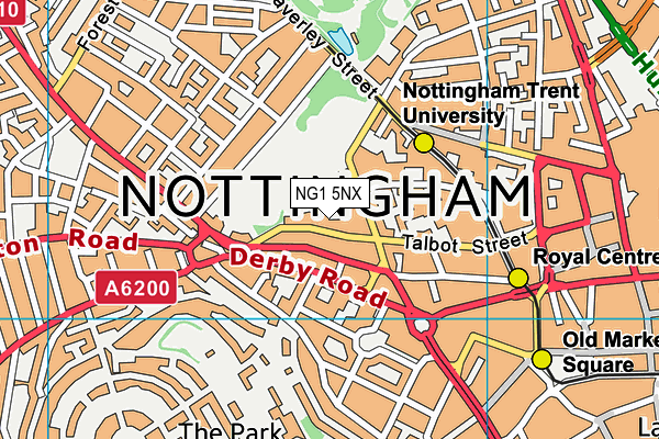 NG1 5NX map - OS VectorMap District (Ordnance Survey) NG1 5NX map - OS VectorMap District (Ordnance Survey)