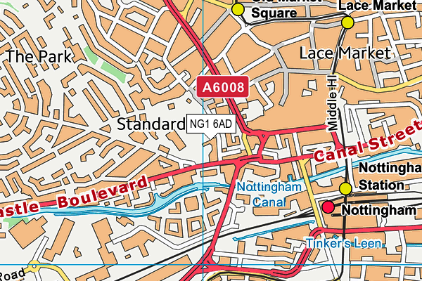 NG1 6AD map - OS VectorMap District (Ordnance Survey) NG1 6AD map - OS VectorMap District (Ordnance Survey)