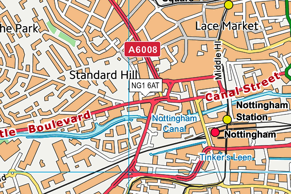 NG1 6AT map - OS VectorMap District (Ordnance Survey) NG1 6AT map - OS VectorMap District (Ordnance Survey)