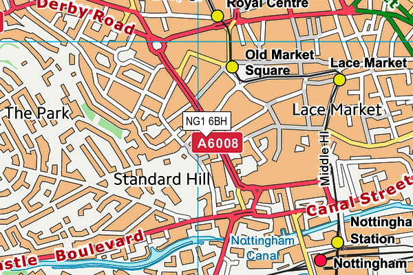 NG1 6BH map - OS VectorMap District (Ordnance Survey) NG1 6BH map - OS VectorMap District (Ordnance Survey)