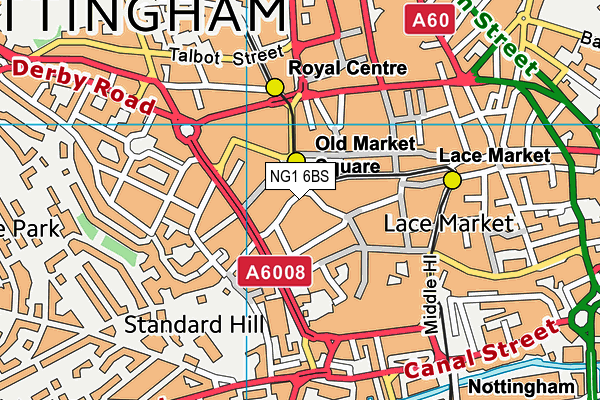 NG1 6BS map - OS VectorMap District (Ordnance Survey) NG1 6BS map - OS VectorMap District (Ordnance Survey)