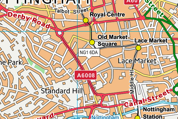 NG1 6DA map - OS VectorMap District (Ordnance Survey) NG1 6DA map - OS VectorMap District (Ordnance Survey)