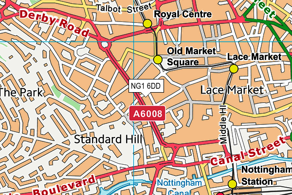 NG1 6DD map - OS VectorMap District (Ordnance Survey) NG1 6DD map - OS VectorMap District (Ordnance Survey)