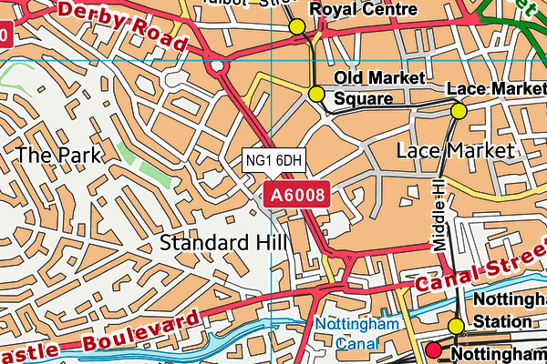 NG1 6DH map - OS VectorMap District (Ordnance Survey) NG1 6DH map - OS VectorMap District (Ordnance Survey)
