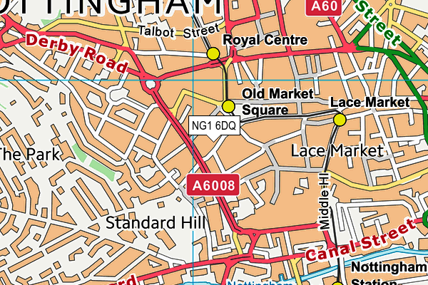 NG1 6DQ map - OS VectorMap District (Ordnance Survey) NG1 6DQ map - OS VectorMap District (Ordnance Survey)