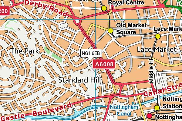 NG1 6EB map - OS VectorMap District (Ordnance Survey) NG1 6EB map - OS VectorMap District (Ordnance Survey)