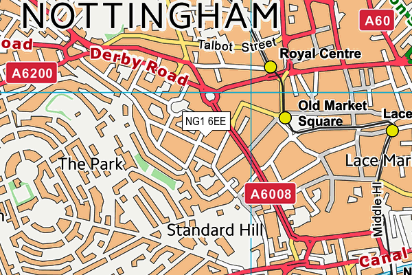 NG1 6EE map - OS VectorMap District (Ordnance Survey) NG1 6EE map - OS VectorMap District (Ordnance Survey)