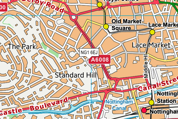 NG1 6EJ map - OS VectorMap District (Ordnance Survey) NG1 6EJ map - OS VectorMap District (Ordnance Survey)