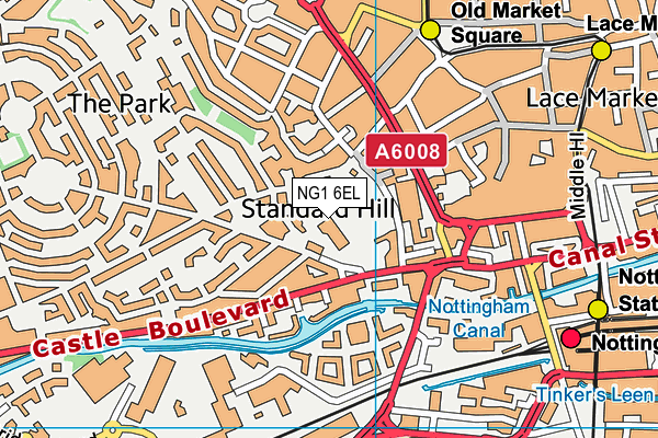 NG1 6EL map - OS VectorMap District (Ordnance Survey) NG1 6EL map - OS VectorMap District (Ordnance Survey)