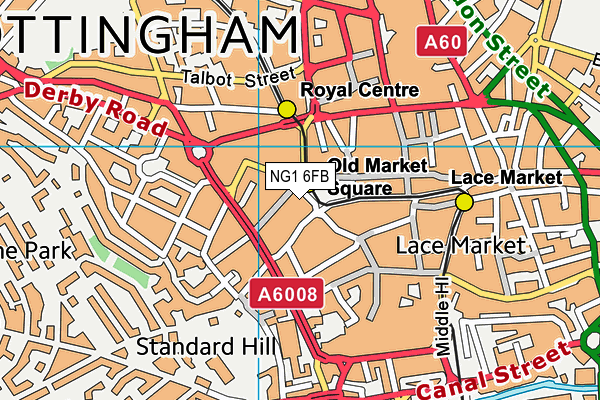 NG1 6FB map - OS VectorMap District (Ordnance Survey) NG1 6FB map - OS VectorMap District (Ordnance Survey)