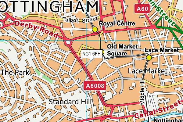 NG1 6FH map - OS VectorMap District (Ordnance Survey) NG1 6FH map - OS VectorMap District (Ordnance Survey)
