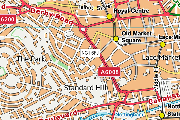NG1 6FJ map - OS VectorMap District (Ordnance Survey) NG1 6FJ map - OS VectorMap District (Ordnance Survey)