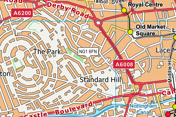 NG1 6FN map - OS VectorMap District (Ordnance Survey) NG1 6FN map - OS VectorMap District (Ordnance Survey)