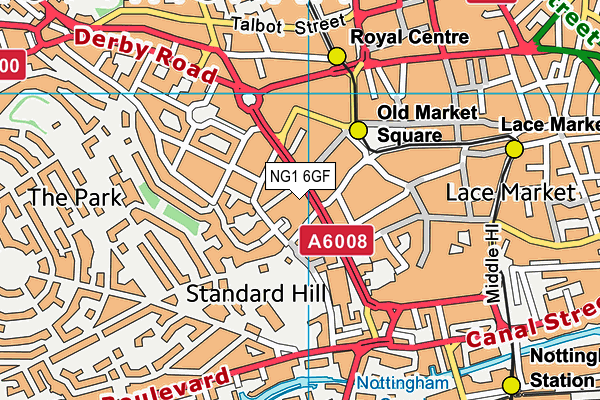 NG1 6GF map - OS VectorMap District (Ordnance Survey) NG1 6GF map - OS VectorMap District (Ordnance Survey)