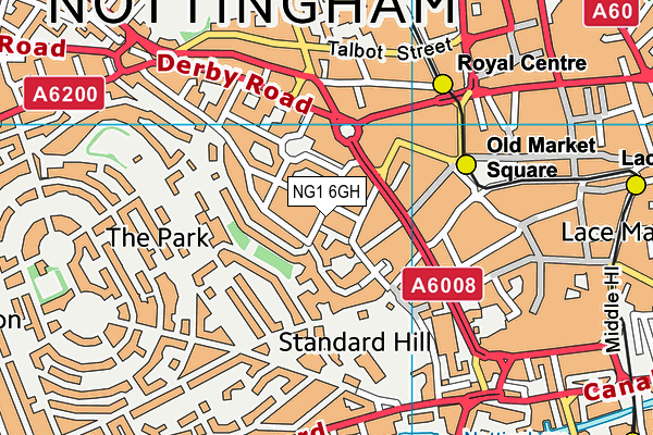 NG1 6GH map - OS VectorMap District (Ordnance Survey) NG1 6GH map - OS VectorMap District (Ordnance Survey)
