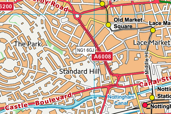 NG1 6GJ map - OS VectorMap District (Ordnance Survey) NG1 6GJ map - OS VectorMap District (Ordnance Survey)