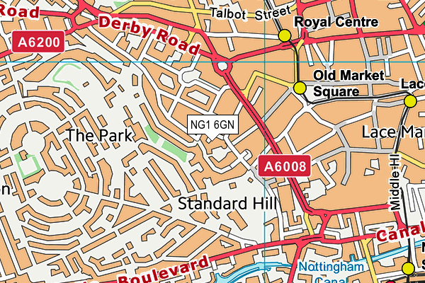 NG1 6GN map - OS VectorMap District (Ordnance Survey) NG1 6GN map - OS VectorMap District (Ordnance Survey)