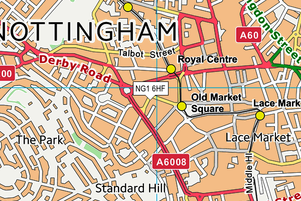 NG1 6HF map - OS VectorMap District (Ordnance Survey) NG1 6HF map - OS VectorMap District (Ordnance Survey)