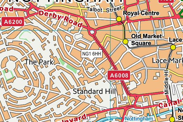 NG1 6HH map - OS VectorMap District (Ordnance Survey) NG1 6HH map - OS VectorMap District (Ordnance Survey)